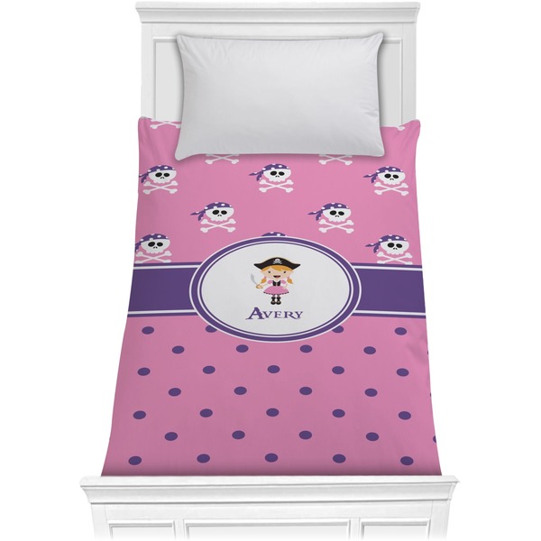 Custom Pink Pirate Comforter - Twin (Personalized)