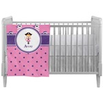 Pink Pirate Crib Comforter / Quilt (Personalized)