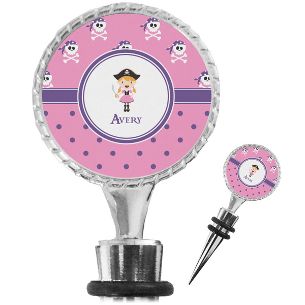 Custom Pink Pirate Wine Bottle Stopper (Personalized)