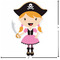 Pink Pirate Custom Shape Iron On Patches - L - APPROVAL