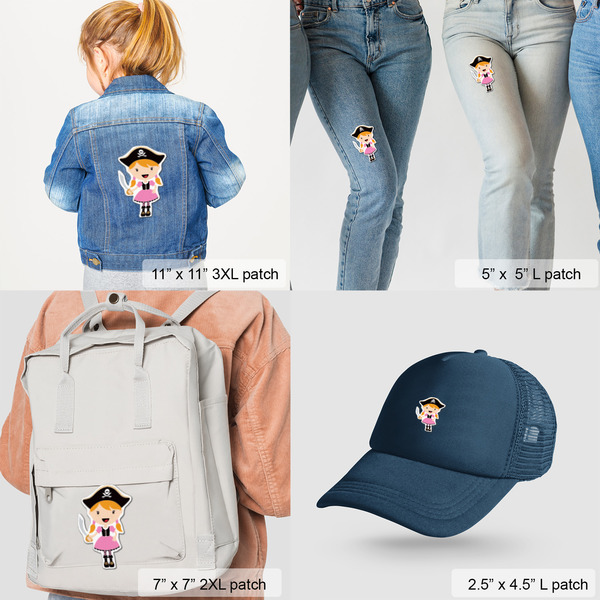 Pink Pirate Custom Shape Iron On Patches - LIFESTYLE