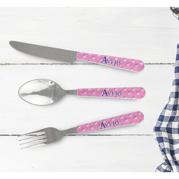 Pink Pirate Cutlery Set - w/ PLATE