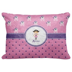 Pink Pirate Decorative Baby Pillowcase - 16"x12" (Personalized)