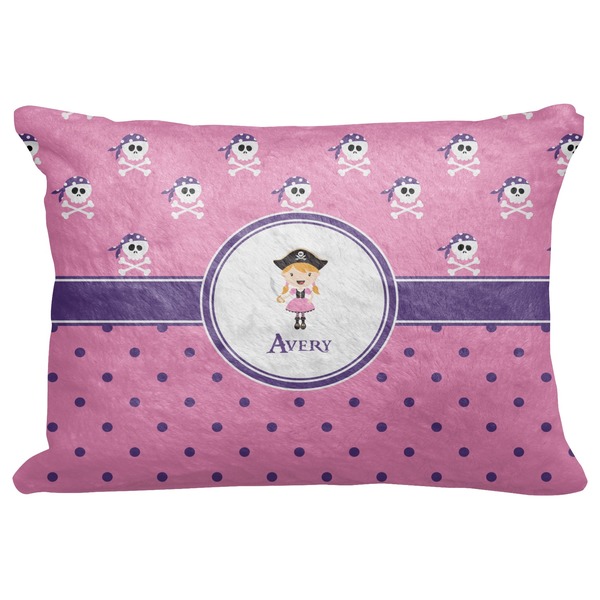 Custom Pink Pirate Decorative Baby Pillowcase - 16"x12" (Personalized)