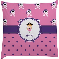 Pink Pirate Decorative Pillow Case (Personalized)