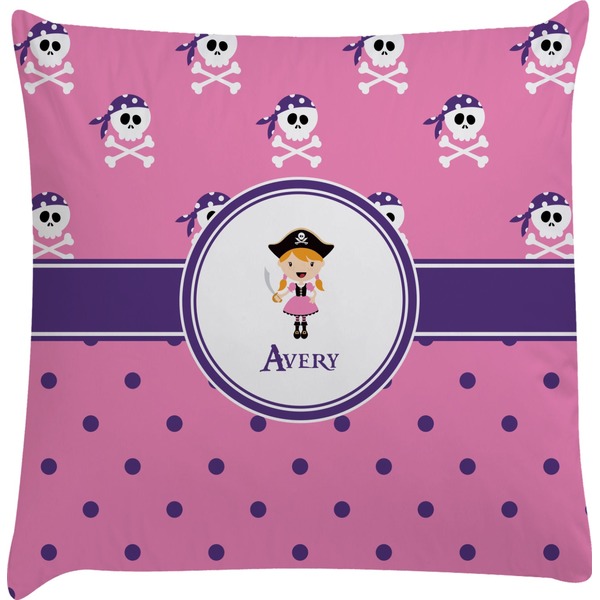 Custom Pink Pirate Decorative Pillow Case (Personalized)