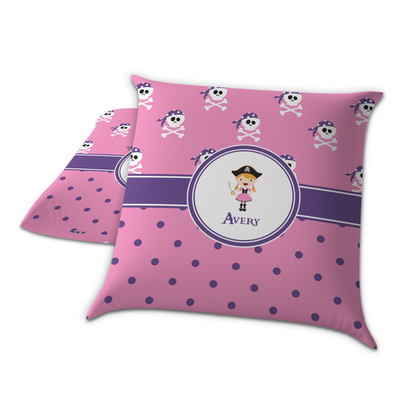 Pink Pirate Decorative Pillow Case - TWO