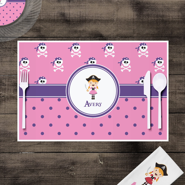 Pink Pirate Disposable Paper Placemat - In Context