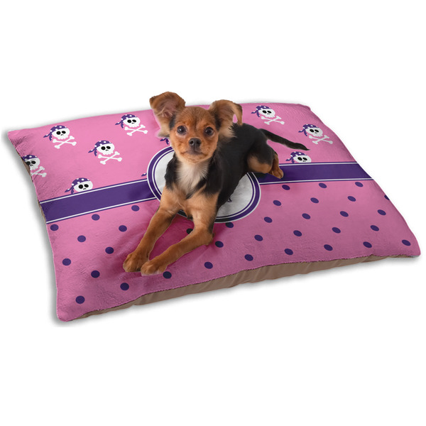 Custom Pink Pirate Dog Bed - Small w/ Name or Text