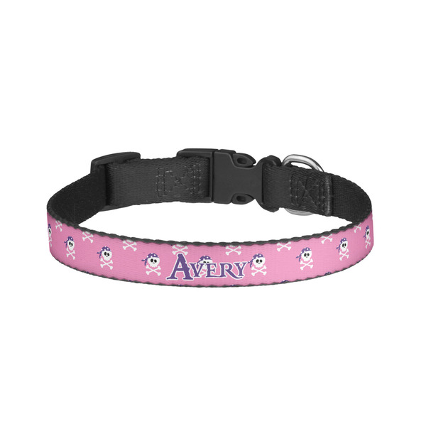 Custom Pink Pirate Dog Collar - Small (Personalized)