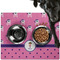 Pink Pirate Dog Food Mat - Large LIFESTYLE