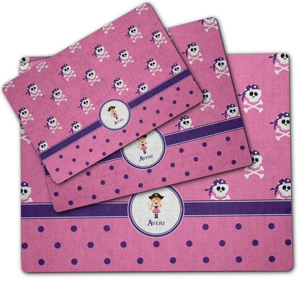 Pink Pirate Dog Food Mat - MAIN (sm, med, lrg)