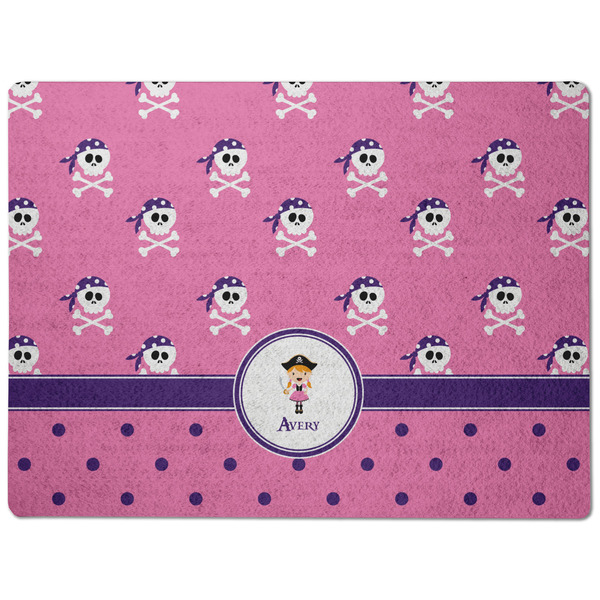Pink Pirate Dog Food Mat - Medium without bowls