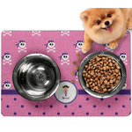 Pink Pirate Dog Food Mat - Small w/ Name or Text