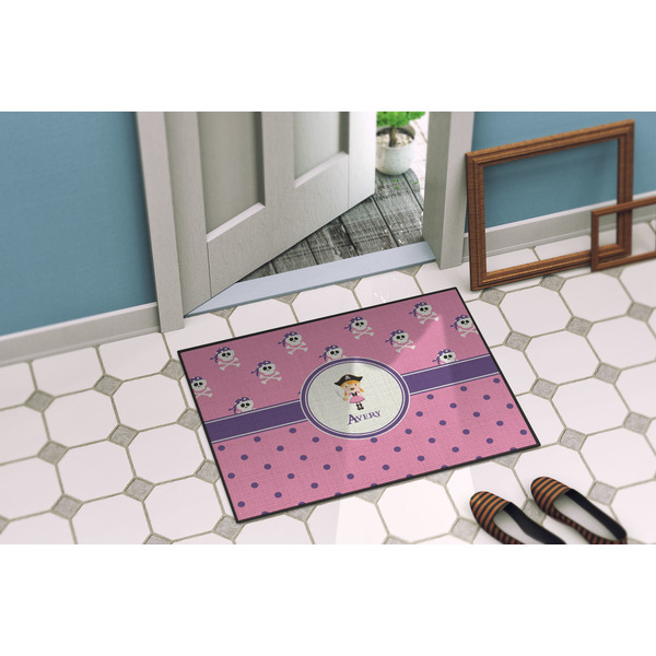 Pink Pirate Door Mat Lifestyle