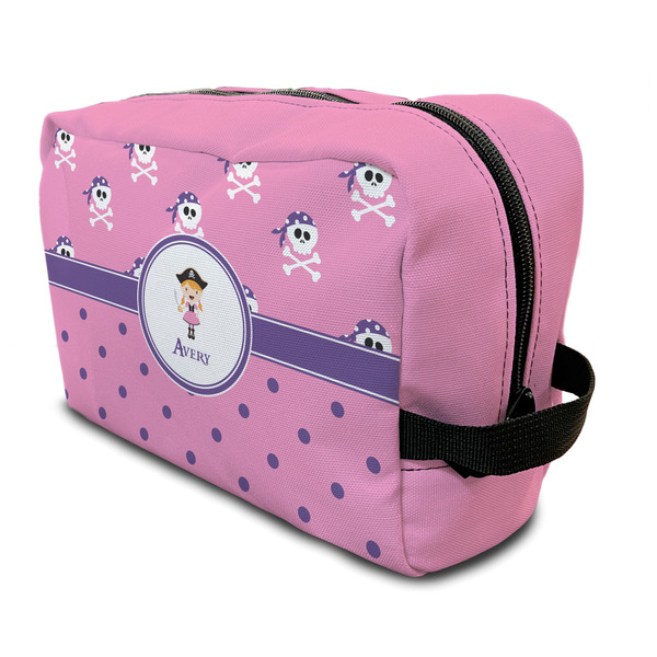 Custom Pink Pirate Toiletry Bag / Dopp Kit (Personalized)
