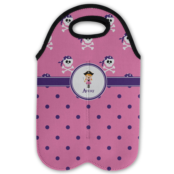 Pink Pirate Double Wine Tote - Flat (new)