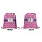 Pink Pirate Drawstring Backpack Front & Back Small