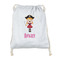 Pink Pirate Drawstring Backpack - Sweatshirt Fleece - Double Sided (Personalized)