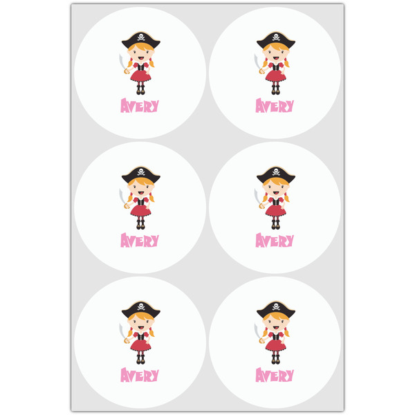 Pink Pirate Drink Topper - Large - Set of 6