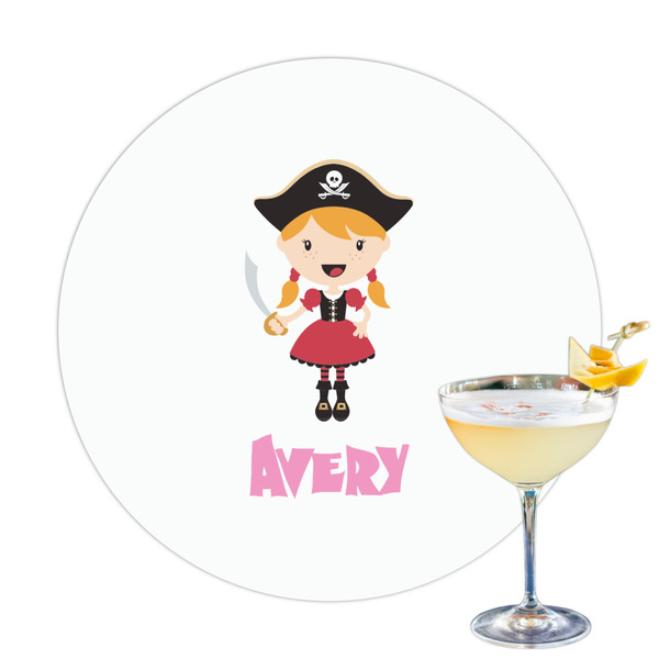 Custom Pink Pirate Printed Drink Topper (Personalized)