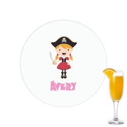 Pink Pirate Printed Drink Topper - 2.15" (Personalized)