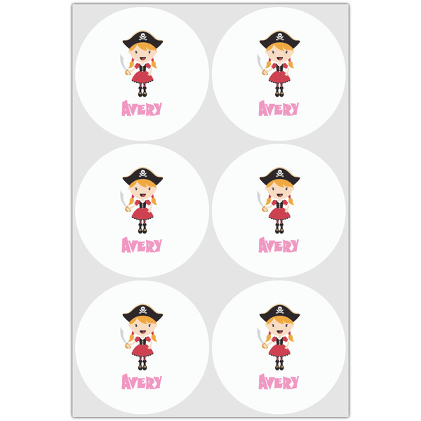Pink Pirate Drink Topper - XLarge - Set of 6
