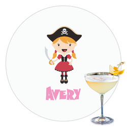 Pink Pirate Printed Drink Topper - 3.5" (Personalized)