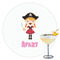 Pink Pirate Printed Drink Topper - 3.5" (Personalized)