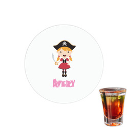 Pink Pirate Printed Drink Topper - 1.5" (Personalized)