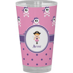 Pink Pirate Pint Glass - Full Color (Personalized)