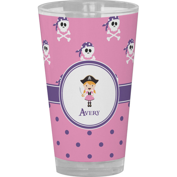 Custom Pink Pirate Pint Glass - Full Color (Personalized)
