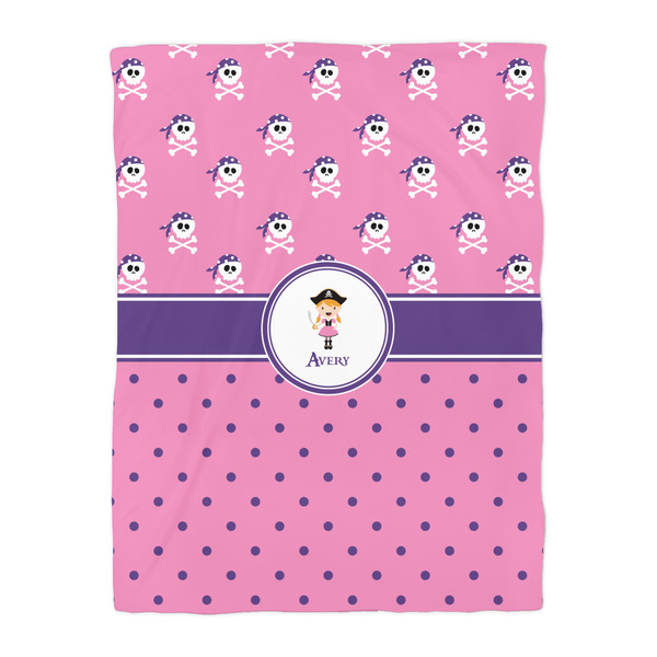 Pink Pirate Duvet Cover - Twin - Front