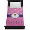 Pink Pirate Duvet Cover - Twin - On Bed - No Prop