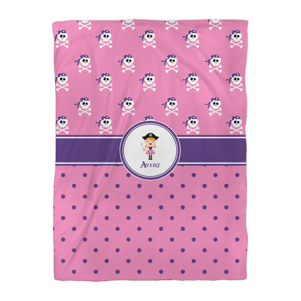 Pink Pirate Duvet Cover - Twin XL - Front