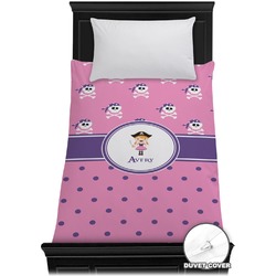 Pink Pirate Duvet Cover - Twin (Personalized)