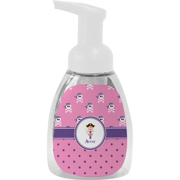 Custom Pink Pirate Foam Soap Bottle - White (Personalized)