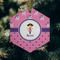 Pink Pirate Frosted Glass Ornament - Hexagon (Lifestyle)