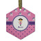 Pink Pirate Frosted Glass Ornament - Hexagon