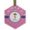 Pink Pirate Flat Glass Ornament - Hexagon w/ Name or Text