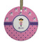 Pink Pirate Frosted Glass Ornament - Round