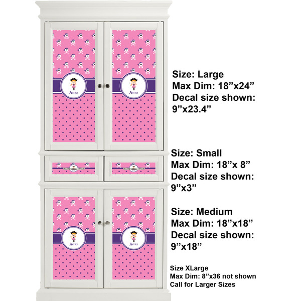 Pink Pirate Full Cabinet (Show Sizes)