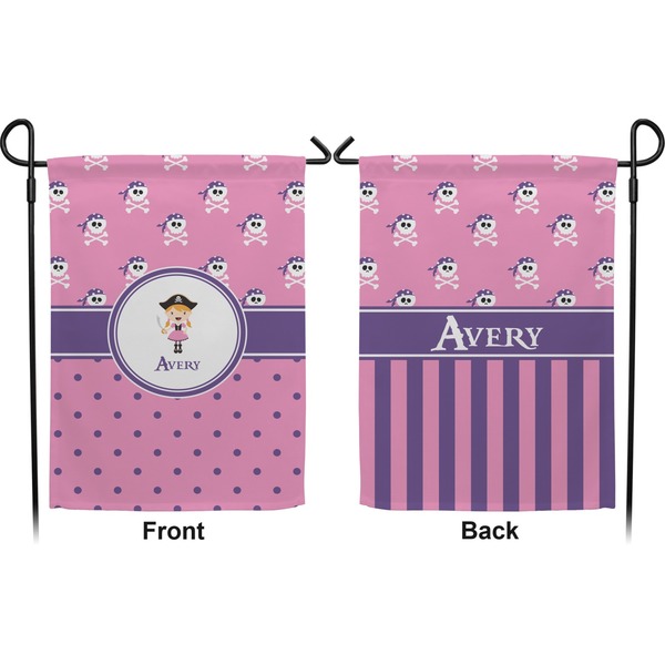 Pink Pirate Garden Flag - Double Sided Front and Back