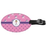 Pink Pirate Genuine Leather Oval Luggage Tag (Personalized)