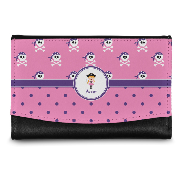 Custom Pink Pirate Genuine Leather Women's Wallet - Small (Personalized)