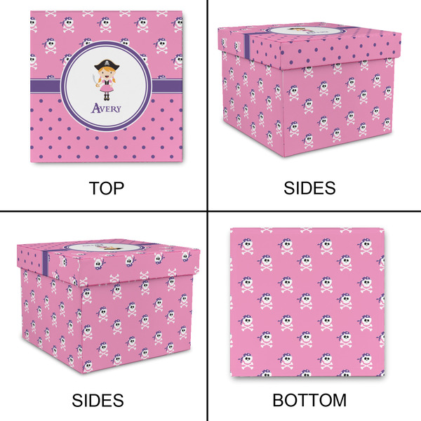 Pink Pirate Gift Boxes with Lid - Canvas Wrapped - Large - Approval