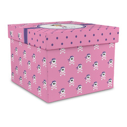 Pink Pirate Gift Box with Lid - Canvas Wrapped - Large (Personalized)