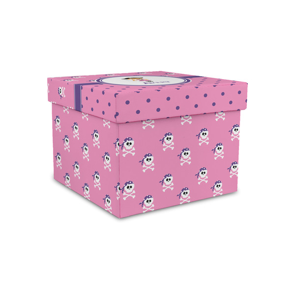 Custom Pink Pirate Gift Box with Lid - Canvas Wrapped - Small (Personalized)