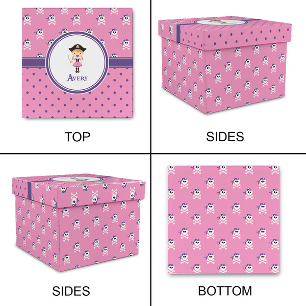 Pink Pirate Gift Boxes with Lid - Canvas Wrapped - X-Large - Approval