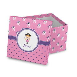 Pink Pirate Gift Box with Lid - Canvas Wrapped (Personalized)
